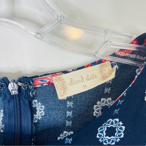 Altar’d State blue pink white floral boho midi dress small - Picture 6 of 8